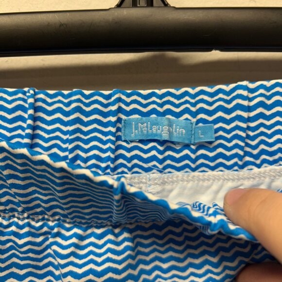 J. McLaughlin Blue White Athletic Skort With Side Pockets & Built-In Shorts  L - Picture 2 of 9